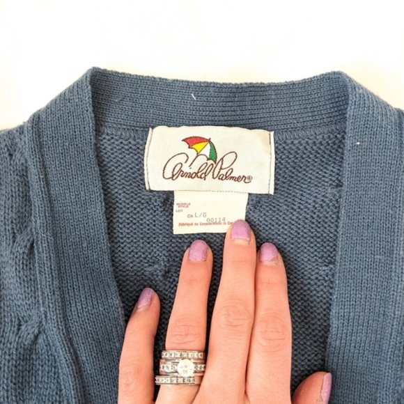 Vintage Oversized Cable Knit Button Up Sweater Vest Grandpa Preppy Academia Cool - Picture 6 of 13